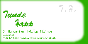 tunde happ business card